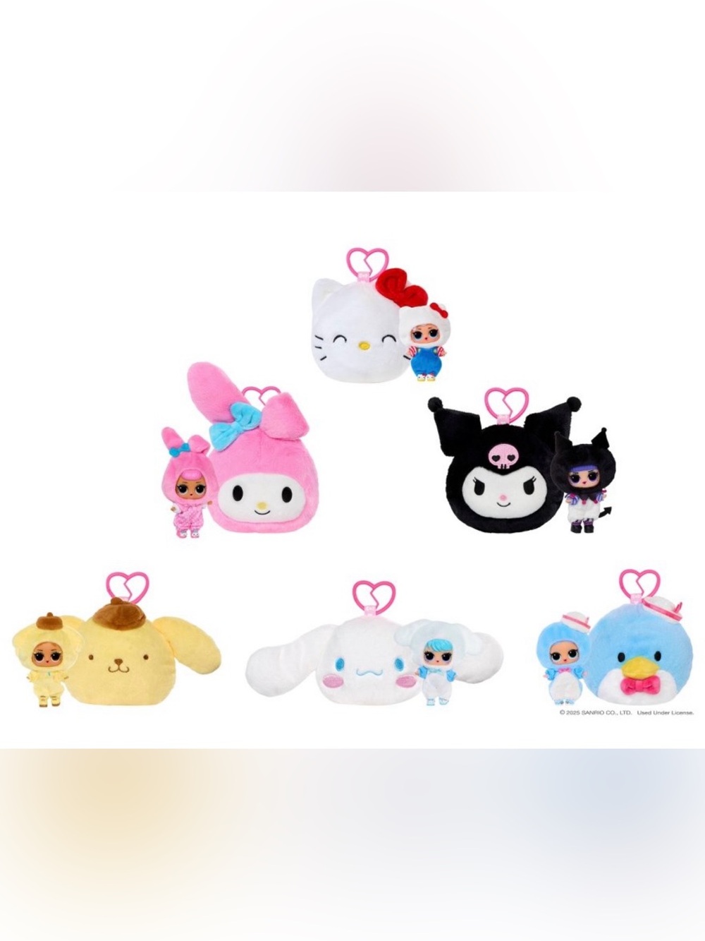 Hello Kitty LOL Reversible Plush Head Keychain